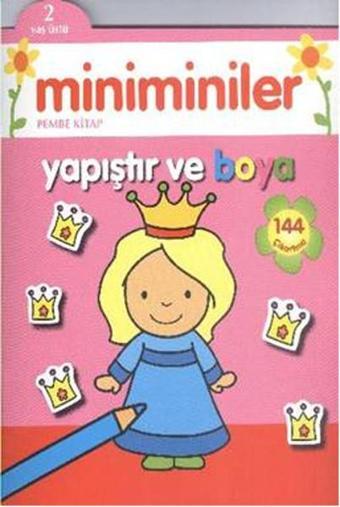 Miniminiler Pembe Kitap Yapıştır ve Boya - 2 Yaş Üstü - Parıltı Yayınları