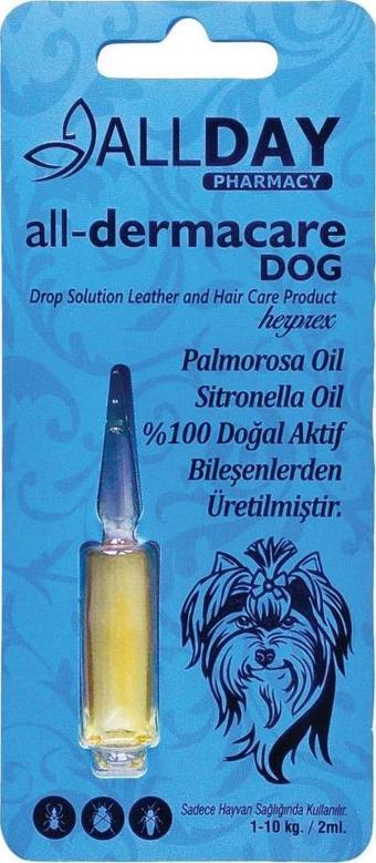 Allday All-Dermacare Köpeki Bitkisel Dış Parazit Koruyucu 1-10 Kg 2 Ml