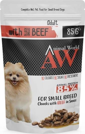 Animal World With Beef Biftek Etli Küçük Irk Köpek Yaş Maması 85 Gr