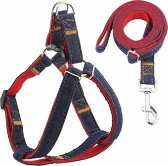 ANS 2116 Kot Desenli Gezdirmeli 10-15Kg Köpek Göğüs Tasması 2cm