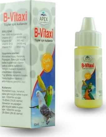 Apex B-Vitaxi Kuşlar İçin B Vitamini Tüy Dökümü 30 ml