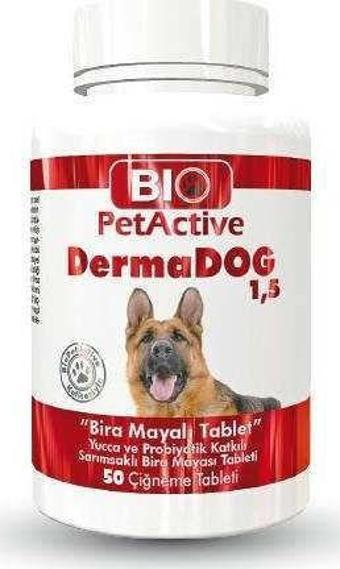 Bio PetActive Dermadog 1,5 Köpekler Için Sarimsakli Maya Tableti 50 Adet