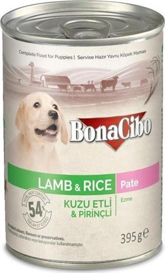 Bonacibo Ezme Kuzu Etli Pirinçli Yaş Yavru Köpek Maması 395 GR