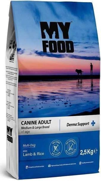 My Food Kuzulu&Pirinçli Yetişkin Orta/Büyük Irk Köpek Maması Derma Support 2,5 Kg