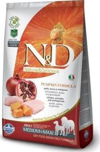 N&D Tahılsız Balkabaklı Tavuklu Medium Maxi Yetişkin Köpek Maması 2,5 Kg