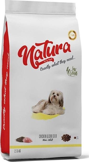 Natura Tavuklu ve Chia Tohumlu Düşük Tahıllı Küçük Irk Yetişkin Köpek Maması 2,75kg