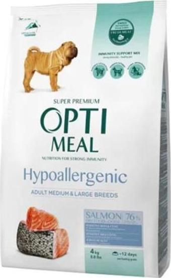 OptiMeal Hypo-Allergenic Somonlu Orta Ve Büyük Irk Yetişkin Köpek Maması 4 Kg