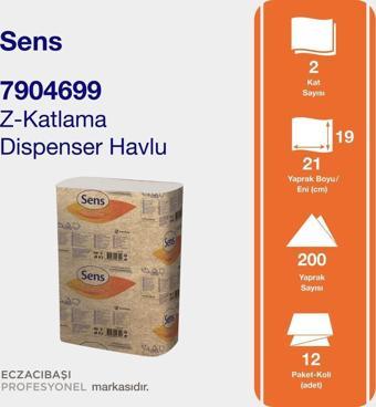 Selpak Professional Sens Z Katlama Havlu 200Lü (19 cm x 21 cm)