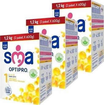 SMA Optipro 1 0-6 Ay Bebek Sütü 1200 Gr x 3 Adet