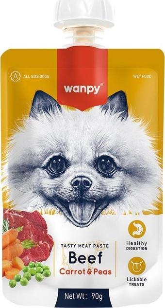 Wanpy Taze Sığır Etli&Havuçlu Köpek Et Ezmesi 90 gr