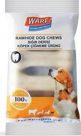 Warf Sığır Derisi Köpek Ödül Kemiği Beyaz 100 Gr (4lü Paket)