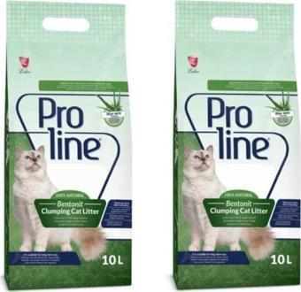 Proline Aloe Vera Kokulu Ince Tane Topaklanan Kedi Kumu 10 Lt x 2 Adet