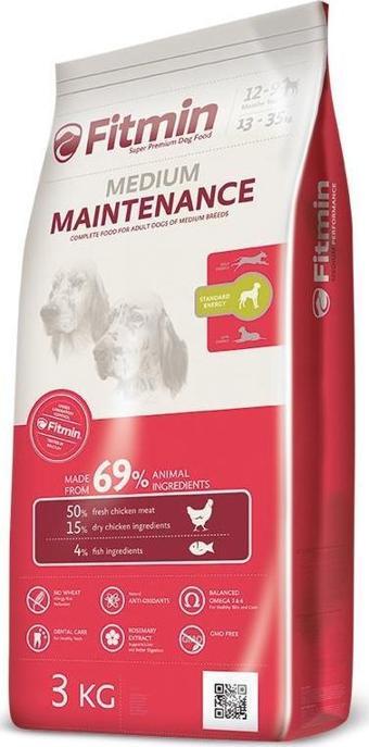 Fitmin %50 Taze Tavuk Etli Orta Irk Yetişkin Köpek Maması 3 Kg