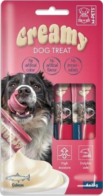 M-Pets Köpek Ödülü Creamy Somon Balıklı 4 x 15 Gr