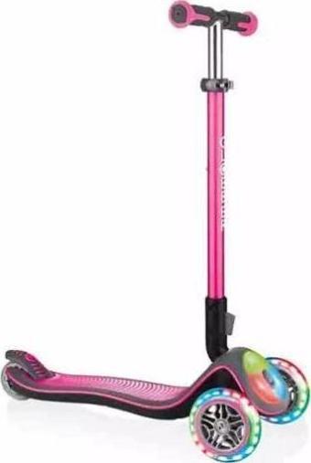 Globber Elite Deluxe 3 Tekerlekli Katlanabilir Işıklı Pembe Scooter