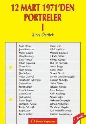 12 Mart 1971'den Portreler Cilt: 1 - Sırrı Öztürk - Sorun Yayınları