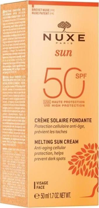 Nuxe Sun Creme Fondante Visage Haute Protection Spf50 50 ml