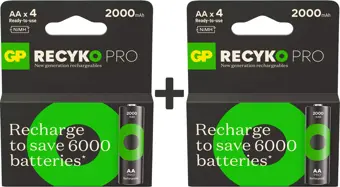 GP Batteries Recyko Pro 2000 mAh 1.2V AA Boy NiMH Kalem Şarjlı Pil 8 Adet