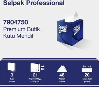 Selpak Professional 20 x 48'li Premium Butik Kutu Mendil