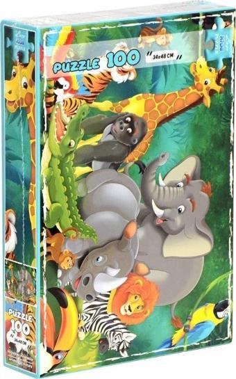 Laço Kids Doğadaki Hayvanlar 100 Parça Puzzle 