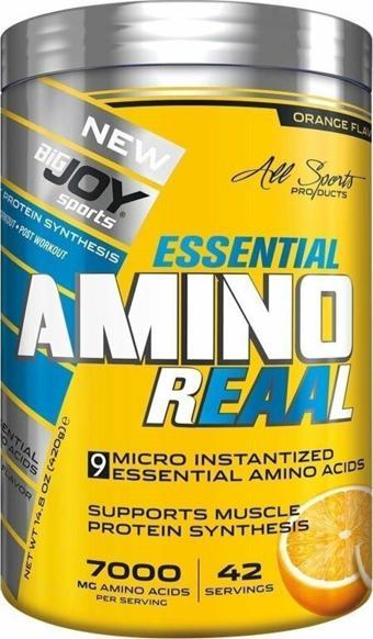 Bigjoy Sports Essentıal Amino Reaal Portakal Aroma 420g 7000 Mg Esansiyel Amino 42 Servis Aminoasit