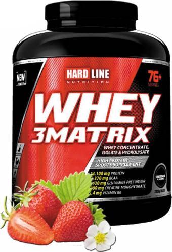 Hardline Whey 3 Matrix Çilekli 2300 gr Protein Tozu Bcaa Aminoasit