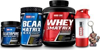 Hardline Whey 3matrix Çik 2300gr Bcaa Matrix Bogurtlen 630gr Glutapure 300gr Anahtarlık Shaker