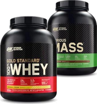 Optimum Nutrition Gold Whey Muzlu Protein Tozu 2273 Gr + Serious Mass 2727 Gr Çikolata Arom