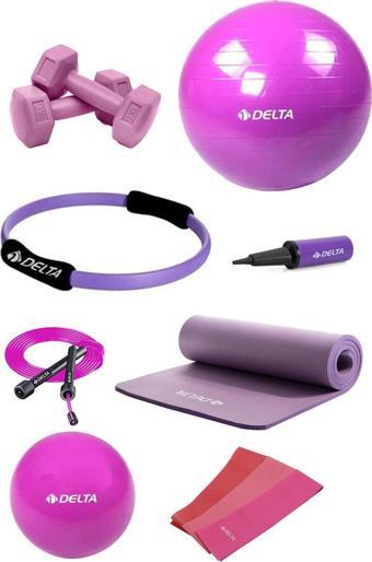 Delta 15 MM Minderli PMS Mor Full Pilates Seti (85 cm - 20 cm)