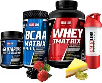 Hardline 2300 gr Limoncheesecake Bcaa Matrix Böğürtlen 630 gr Glutapure 300 gr Shaker