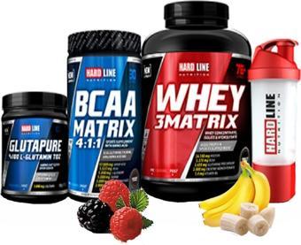 Hardline 2300gr Muz Bcaa Matrix Böğürtlen 630gr Glutapure 300gr Shaker