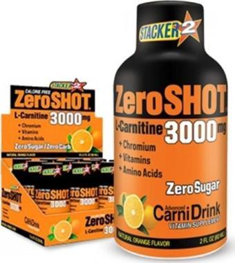 Stacker Europe Zero Shot 60 Ml 3000 Mg L-carnitine 12 Adet Portakal