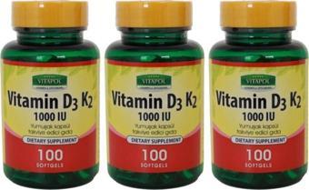 Vitapol Vitamin D3 K2 100 Softgel 3 Adet