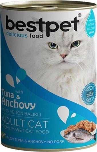 Bestpet Ton Balıklı Ve Hamsili Gravy Yetişkin Kedi Konservesi 400 Gr