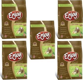 Enjoy Tavuk Etli Yetişkin Kedi Maması 1 Kg x 5 Adet