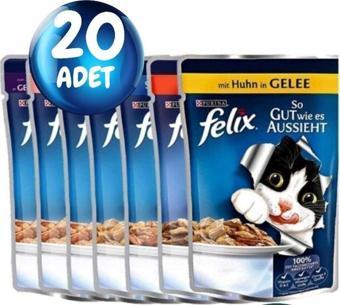 FELiX 20'li Paket Karışık Aromalı Pouch Yaş Mama