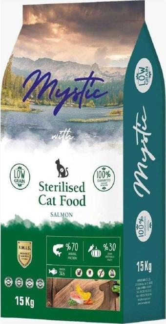 Mystic Somonlu Az Tahıllı Yetişkin Steril (KISIRLAŞTIRILMIŞ) Kuru Kedi Maması 15 Kg