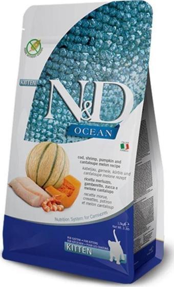 N&D Ocean Morina Balığı, Karides, Balkabağı & Kavun Kitten Kedi Maması, 5 Kg