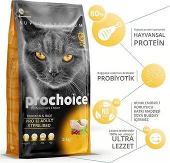 ProChoice Cat Pro 32 Tavuklu Ve Pirinçli Kısırlaştırılmış Kedi Maması 15 Kg