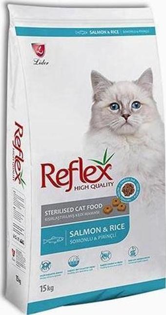 Reflex Sterilised Somonlu ve Pirinçli Kısırlaştırılmış Kedi Maması 15 Kg