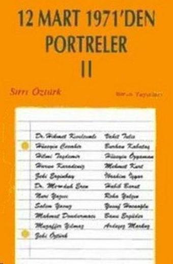 12 Mart 1971'den Portreler Cilt: 2 - Sırrı Öztürk - Sorun Yayınları