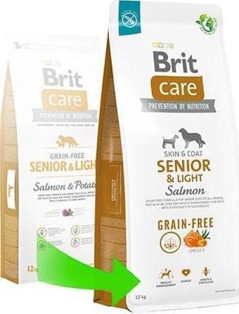 Brit Care Skin Coat Senior Light Somonlu Tahılsız Light Yaşlı Köpek Maması 12 Kg