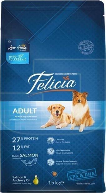 Felicia 15 Kg Yetişkin Somonlu M/large Az Tahıllı Breed Hypoallergenic Köpek Maması