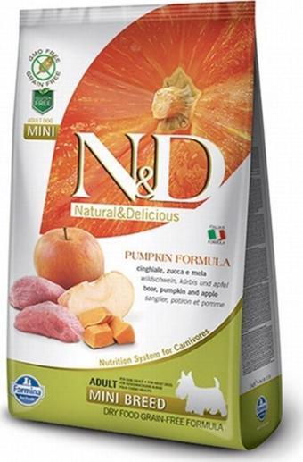 N&D Tahılsız Pumpkin Yaban Domuzu Bal Kabaklı Ve Elmalı Küçük Irk Yetişkin Köpek Maması - 7 Kg