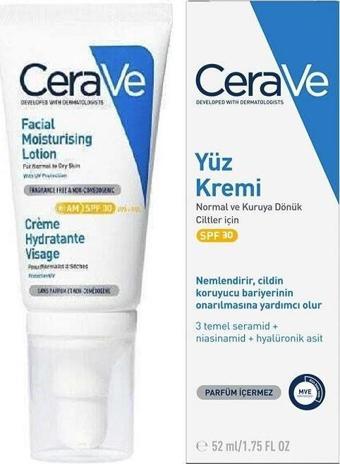 Cerave Nemlendirici Yüz Kremi SPF30 52 ml