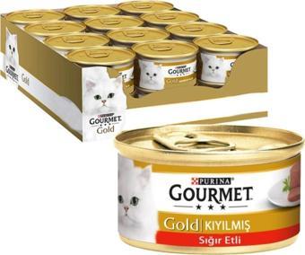 Gourmet Gold Kıyılmış Sığır Etli Kedi Yaş Maması 85 Gr (12 Adet)