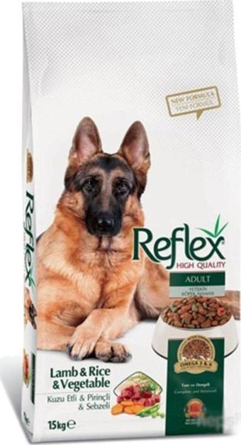 Reflex Kuzu Etli, Pirinçli Ve Sebzeli Yetişkin Köpek Maması 15 kg