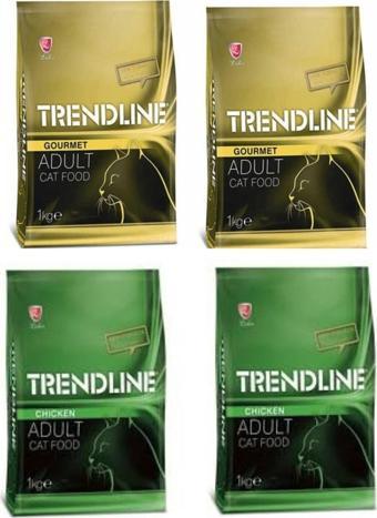 Trendline Tavuk Etli-gurme Kedi Maması 1 kg X 4 Adet