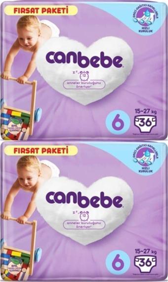 Canbebe Bebek Bezi Ultra Fırsat 6 Beden 36x2:72 Adet