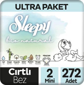 Sleepy Bio Natural Ultra Paket Bebek Bezi 2 Numara Mini 272 Adet